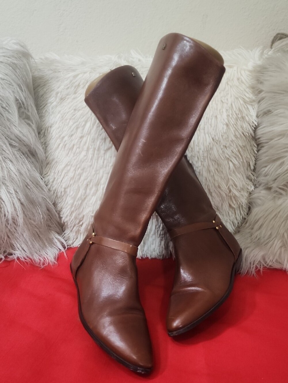 Etienne Aigner Brown Leather Knee High Boots